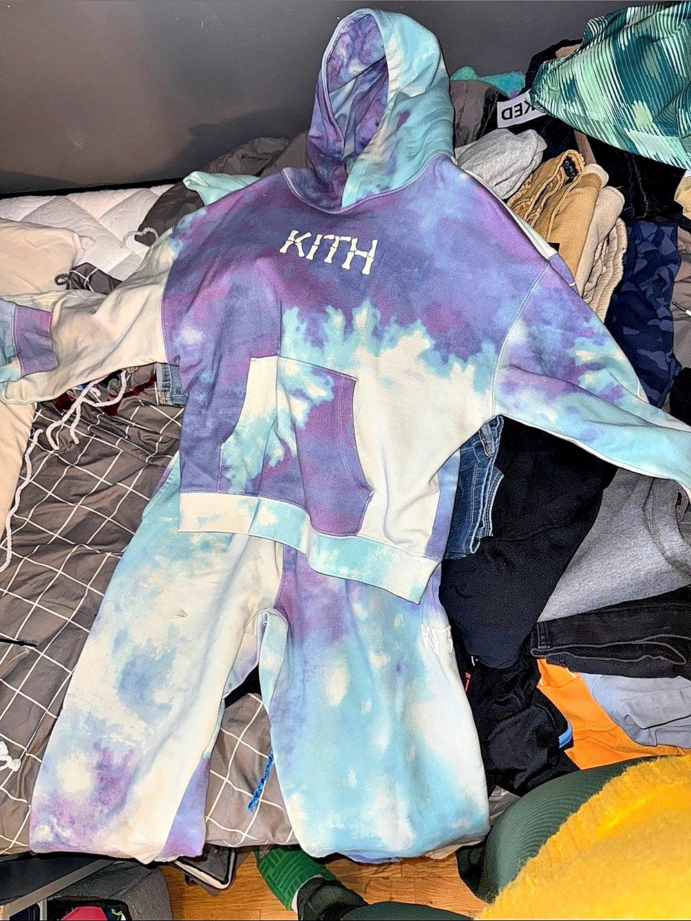 KITH Boys XL Tie-Dye Matching Set Blue & Purple